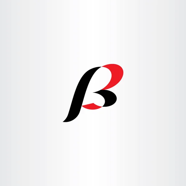 Symbolen för logotypen b svart röd ikon brev — Stock vektor