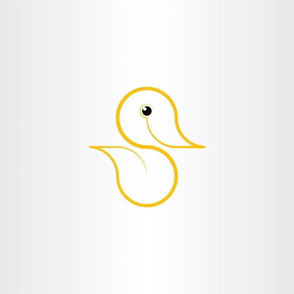 Logo duck yellow symbol vector icon element — Stock Vector