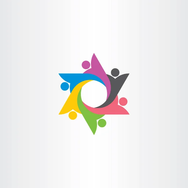 Logo insanlar grup takım vektör simge öğesi — Stok Vektör
