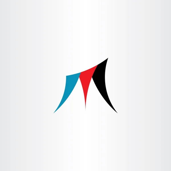 M ロゴ青赤黒文字のアイコン ベクトル — ストックベクタ