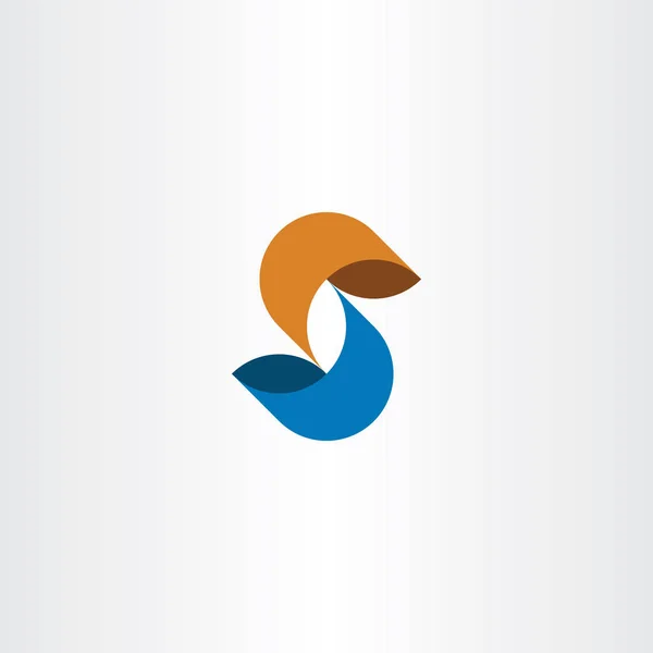 S brief logo pictogram symbool oranje blauw vector teken — Stockvector