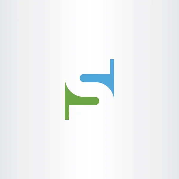 S lettre logotype icône vert bleu symbole vecteur — Image vectorielle