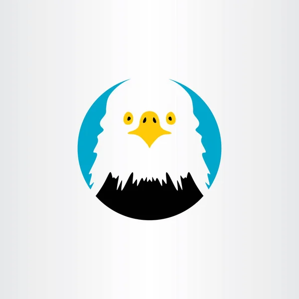 Witte kop eagle pictogram vector logo symbool — Stockvector