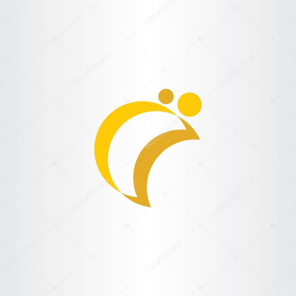 Simple half moon logo icon design