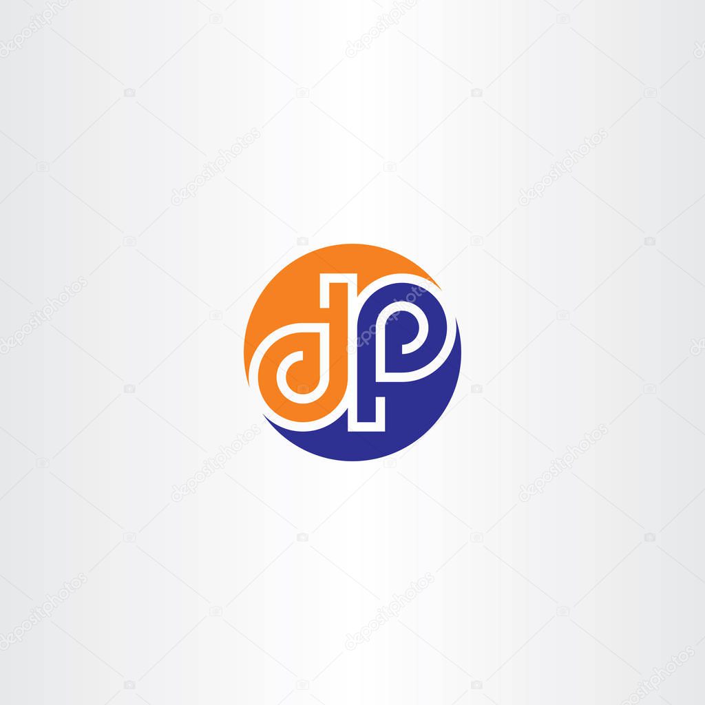 vector d and p letter logo icon circle symbol