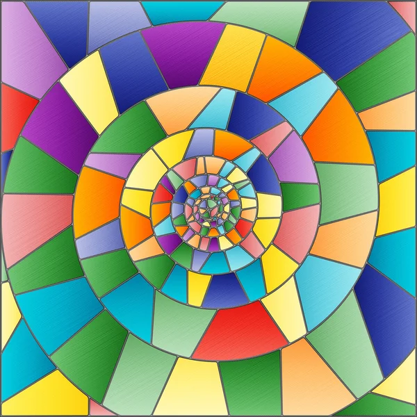 Abstraktes Mosaikbild, bunte Fliesen spiralförmig angeordnet — Stockvektor