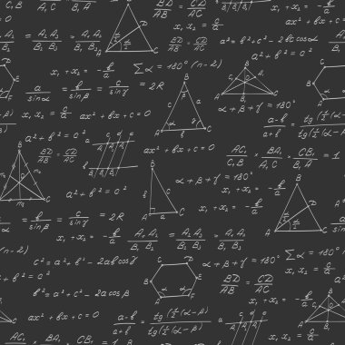 Geometri, formüller ve grafik teorilerinin, karanlık bir arka plan üzerinde parlak bir anahat konu konulu seamless modeli