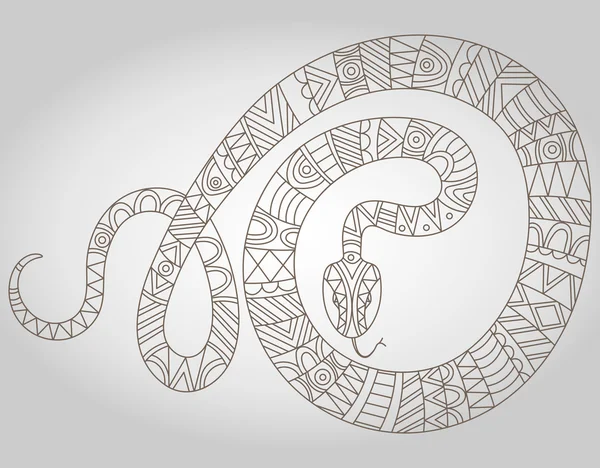 Ilustração do contorno abstrato de uma cobra no fundo branco —  Vetores de Stock