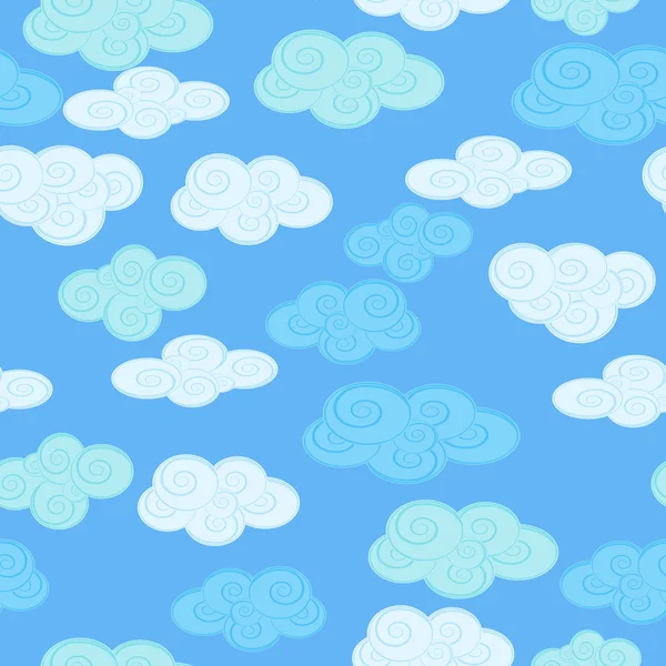 Mavi gökyüzü arka plan üzerinde bulutlar ile sorunsuz arka plan