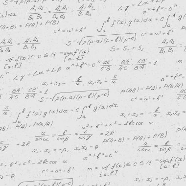 Matematik, formüller, teoremler, darkcharacters hafif bir arka plan üzerinde konu konulu seamless modeli