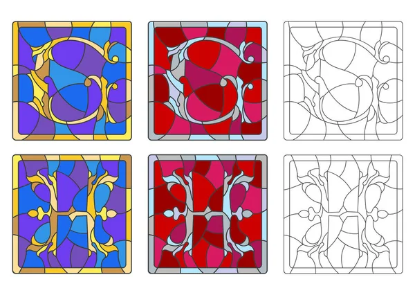 集，拉丁字母的彩色玻璃风格，字母"G"和"H 字母" — 图库矢量图片