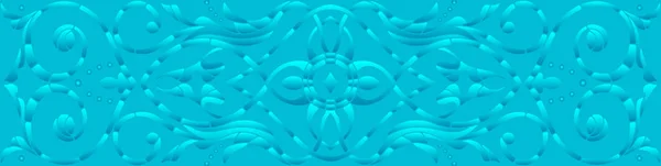Hintergrundabbildung mit abstrakten Blumen, blauer Halbton, horizontale Ausrichtung — Stockvektor