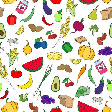 Vejetaryenlik, basit simgeler, konu üzerinde sorunsuz arka plan marketler beyaz arka plan üzerinde işaretler