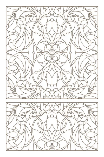 Boyalı camların dış hatlarını soyut girdaplar ve çiçeklerle, yatay yönelimle ayarla