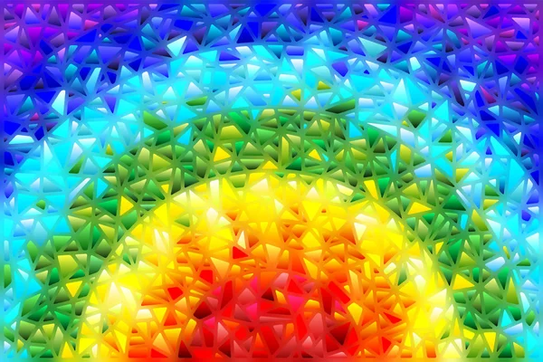 Fondo de vitral abstracto, los elementos coloreados dispuestos en el espectro del arco iris — Vector de stock