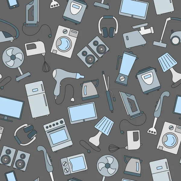 Ev aletleri, karanlık bir arka plan üzerinde renkli simgeler konu basit bir simgeleri ile sorunsuz arka plan