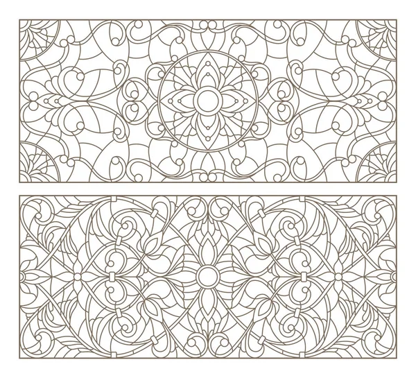 Boyalı camların dış hatlarını soyut girdaplar ve çiçeklerle, yatay yönelimle ayarla