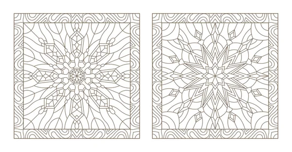 Vitray kar taneleri ile kontur çizimleri çerçevesinde, kare görüntü ayarla