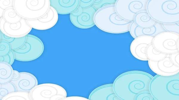 Abstraktes Hintergrundbild mit flauschigem Abstrakt und Wolken, Materialgestaltung — Stockvektor