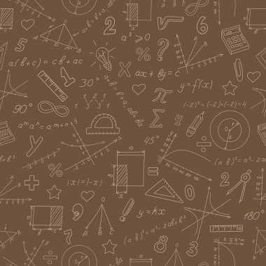 Dikişsiz desen çalışma konu ve konu, matematik, grafikler ve formüller üzerinde bej kahverengi bir arka plan üzerinde özetliyor.