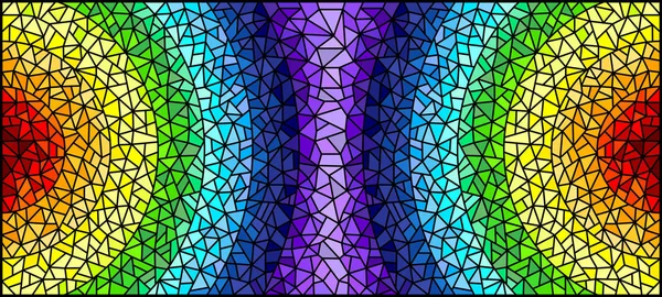 Fond abstrait de vitrail, les éléments colorés disposés dans le spectre arc-en-ciel — Image vectorielle