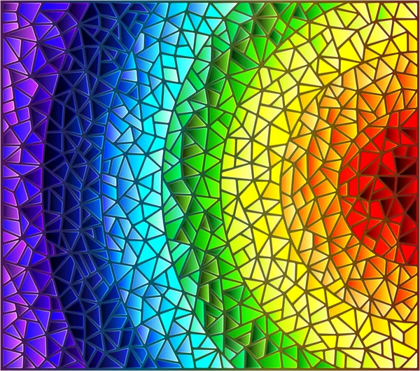 Fondo de vitral abstracto, los elementos coloreados dispuestos en el espectro del arco iris — Vector de stock