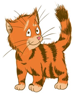Şirin zencefil kedi. Ector evcil hayvan illüstrasyon