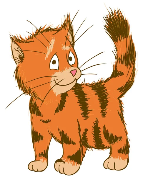 姜的可爱猫咪。载体的插图的宠物 — 图库矢量图片