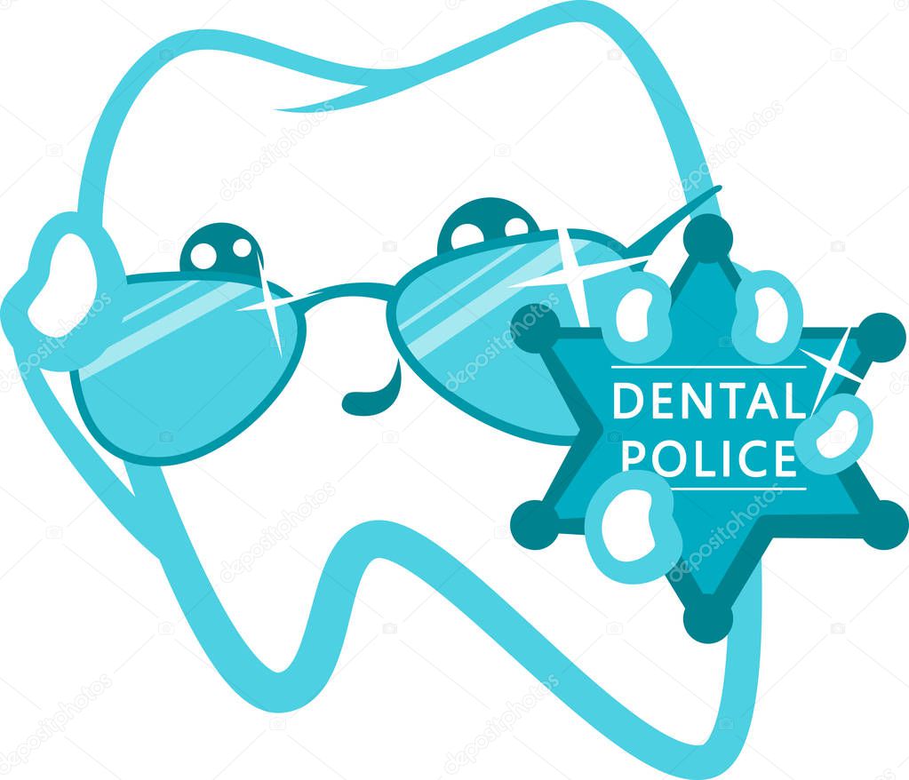 Dental Police. Cop With A Badge.