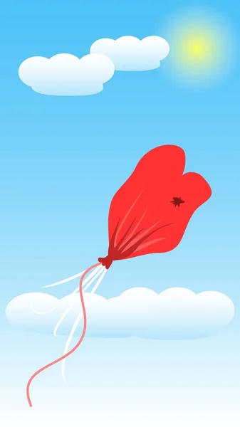 Ξεφουσκώσει το μπαλόνι αγάπη. Εικονογράφηση διάνυσμα τέχνη — Διανυσματικό Αρχείο