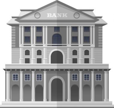 Banka İngiltere'de Londra. İllüstrasyon izole vektör