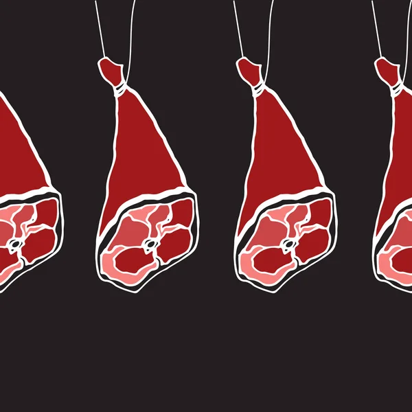 Et ürün seamless modeli. Gıda. Elle çizilmiş. Bbacon, jambon, beaf, domuz eti. Tekstil, kumaş, Restoran, et dükkanı için arka plan.