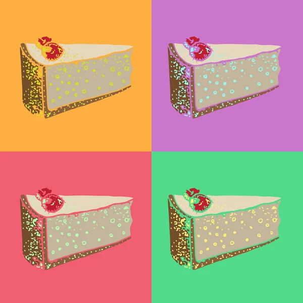 Pop Art Vector Pastelería Patrón Sin Costuras Con Pasteles Pasteles — Archivo Imágenes Vectoriales