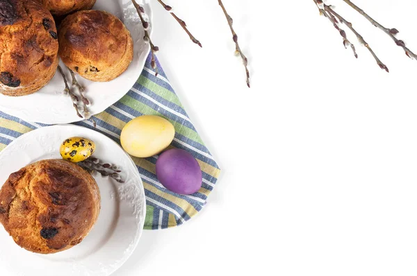 Traditional orthodox christian easter food kulich with raisins