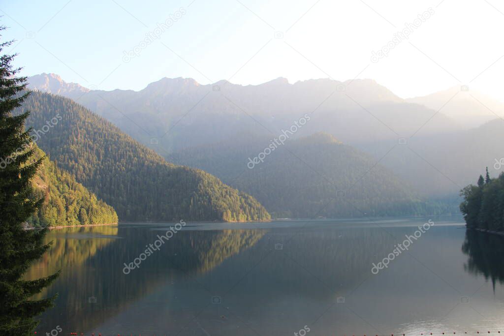 lake Ritsa, landscape, Abkhazia, Canon