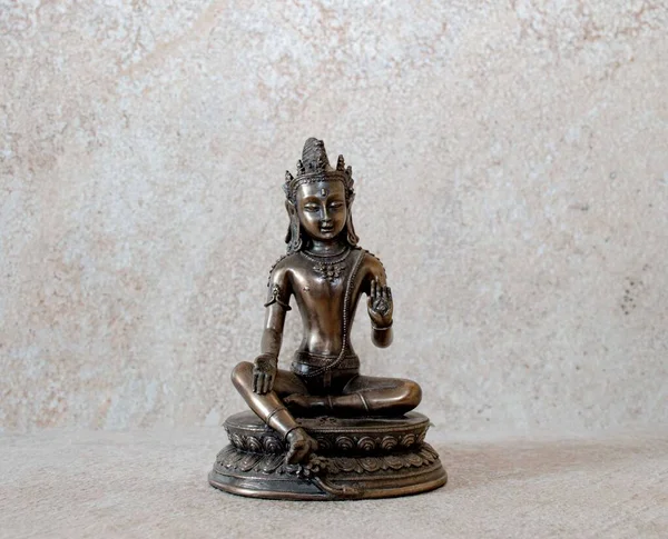 Statue Indian Buddha Bronze — Stock Photo, Image