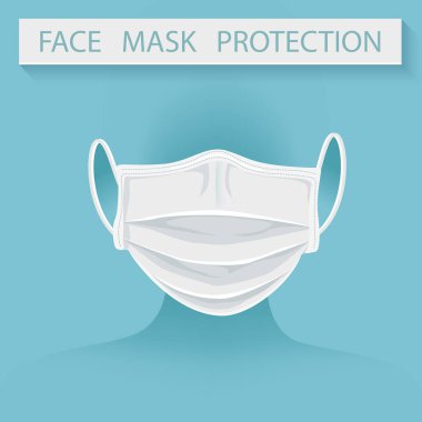 Protection Medical face mask isolate with  Anti virus element prevention concept clipart