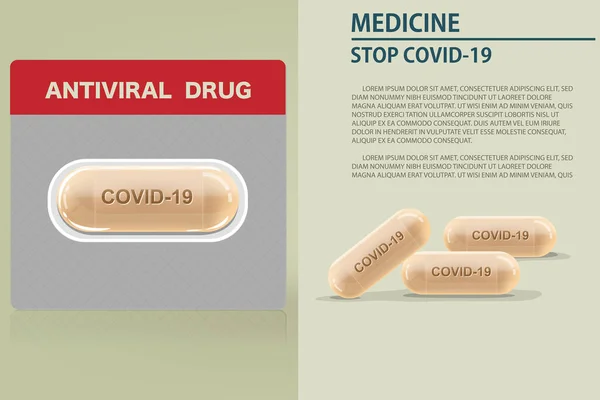 Läkemedel Kapsel Läkemedel För Att Behandla Virus Inkluderar Covid Eller — Stock vektor