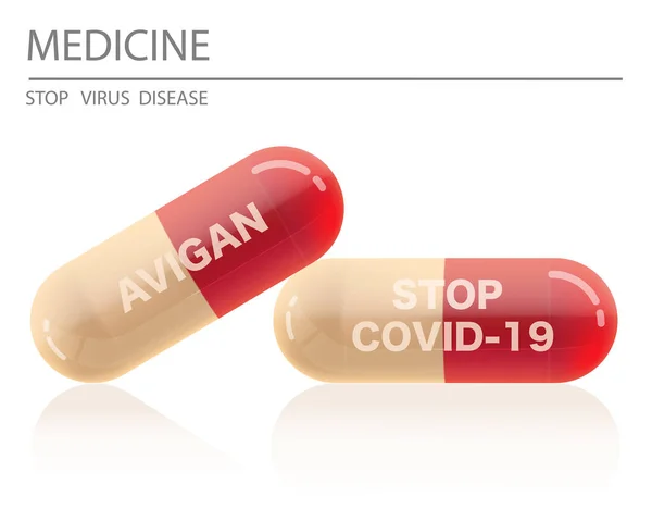 Coronavirus Läkemedelskapsel För Antivirala För Att Behandla Virus Covid Godkänd — Stock vektor