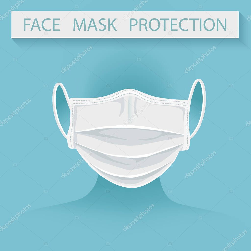 Protection Medical face mask isolate with  Anti virus element prevention concept