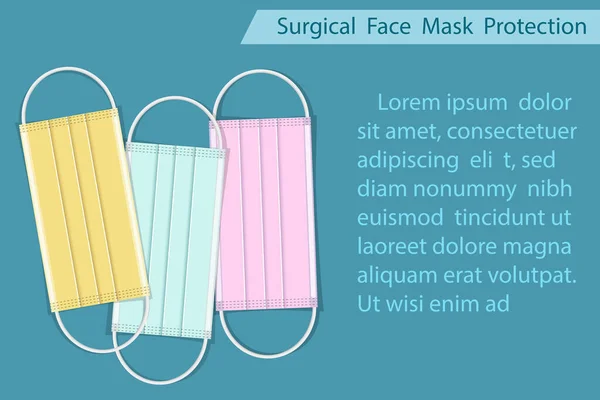 Beschermende Gezichtsmasker Isoleren Met Schaduw Vector Beschermen Polloution Concept — Stockvector