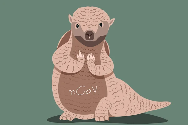 Armadillo Pis Vagy Pangolin Megdöbbent Hogy Hordozói Betegség 2019 Ncov — Stock Vector