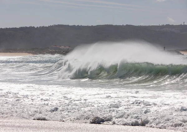 Schöne Welle Strand Von Nazare Portugal — Stockfoto