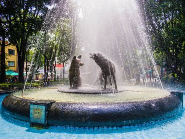 Fountain of drinking coyotes, Coyoacan, Mexico City clipart
