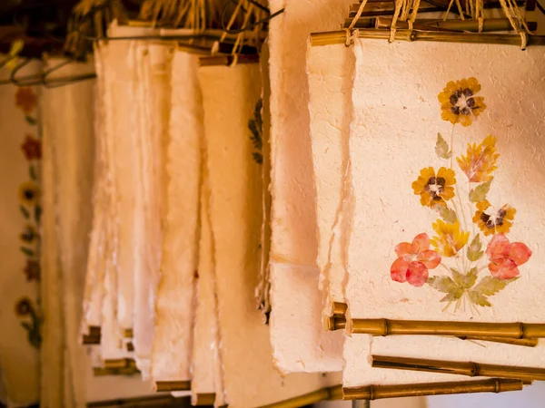 Mostra Folhas Papel Antemoro Papel Embutido Flor Tradicionalmente Usado Para — Fotografia de Stock