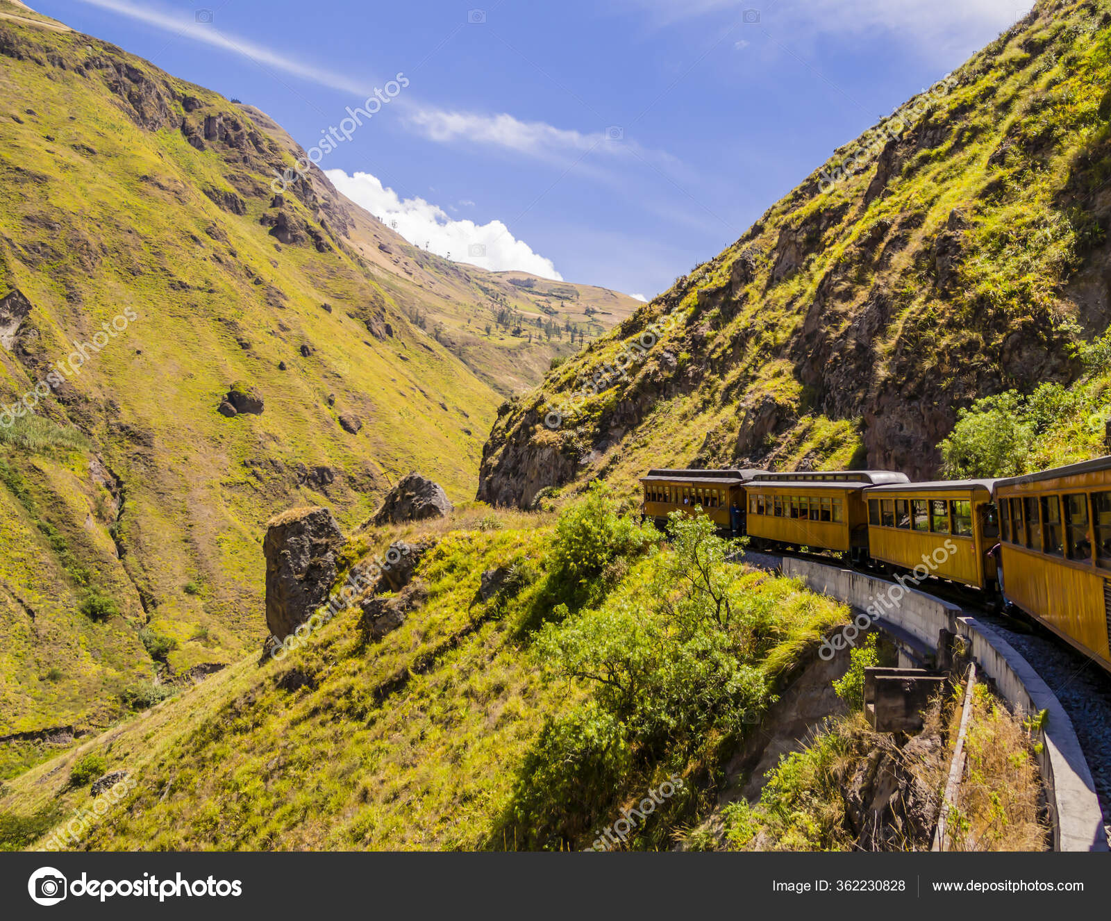 Stunning View Devil Nose Train Running Beautiful Andean Landscape Alausi Stock Photo Image By C Photosimo 362230828