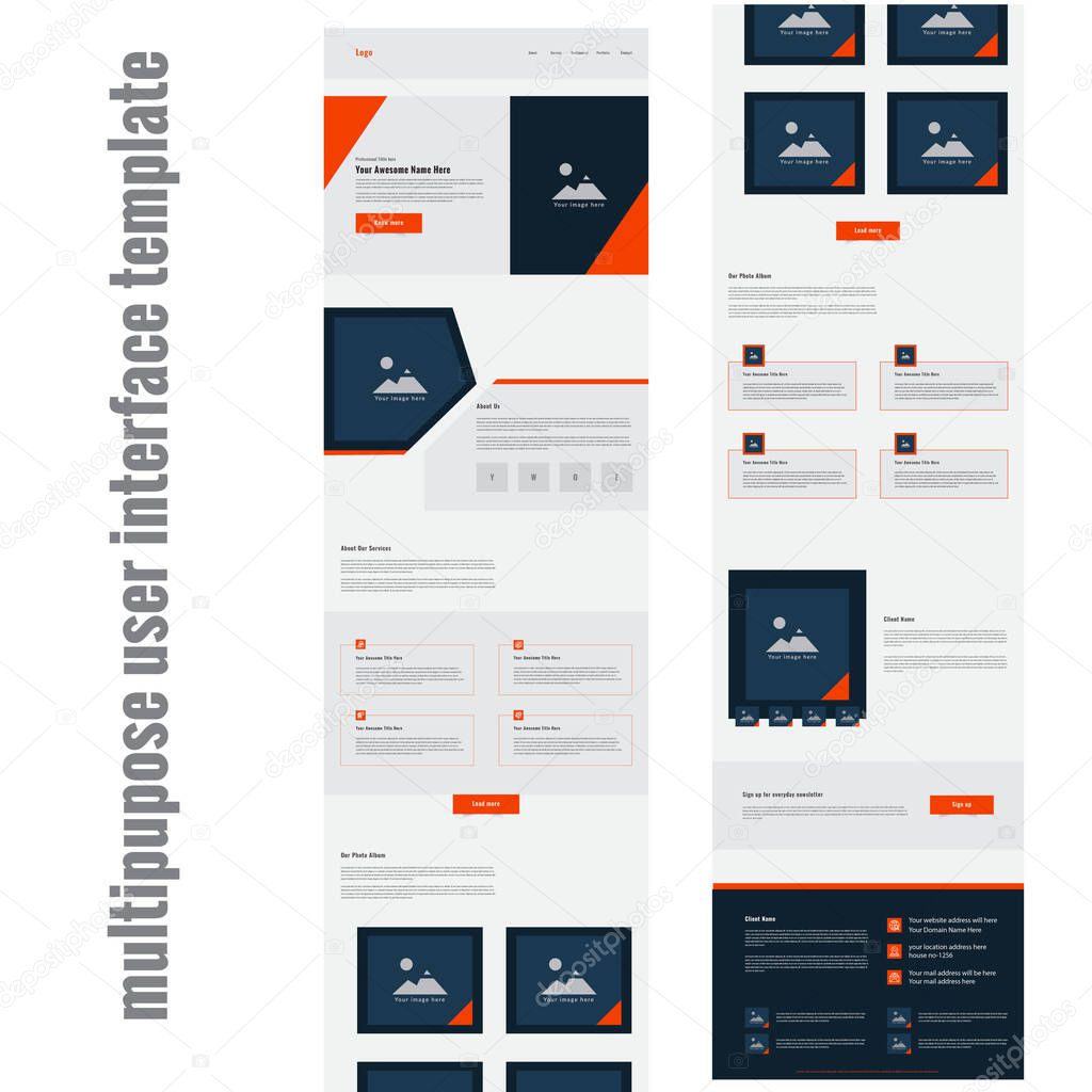 latest Creative multipurpose website user interface template Design