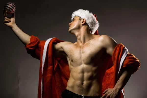 Muscular santa claus hombre —  Fotos de Stock