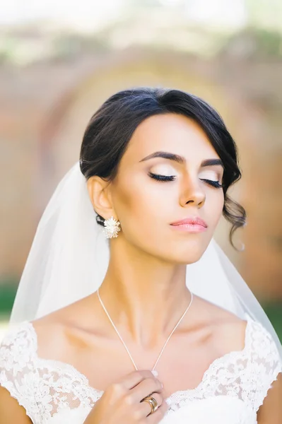 Beautiful bride with elegant hairstyle — Stock Photo, Image