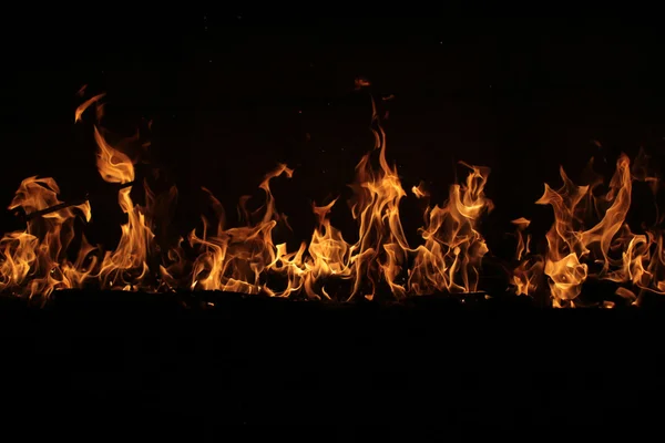 Fogo queimando em preto — Fotografia de Stock